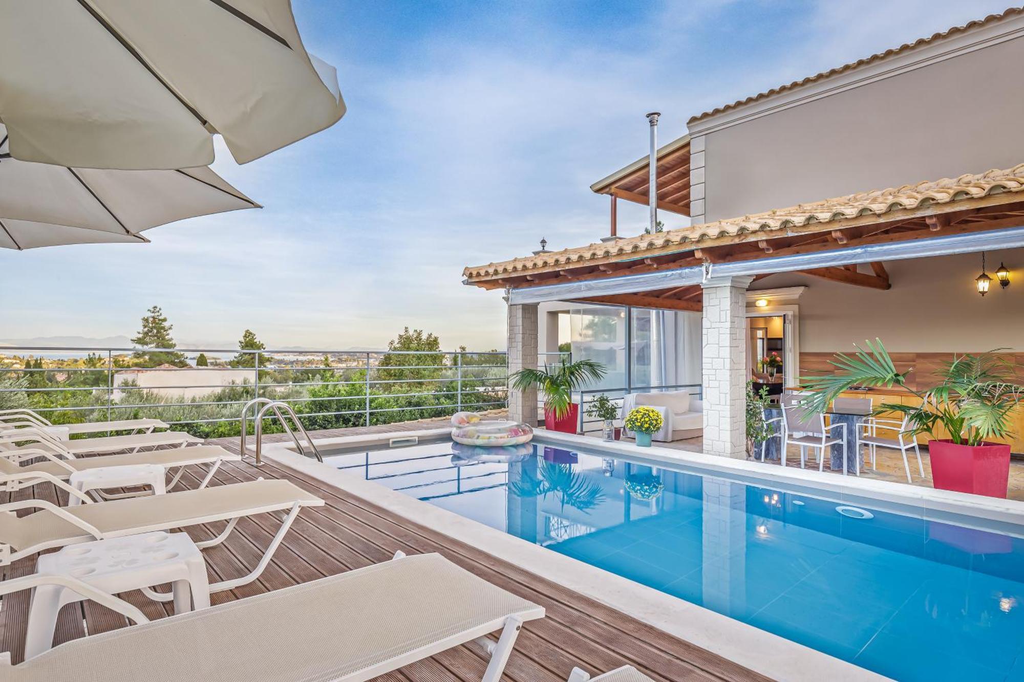 Villa Olivia Corfu - Amazing Sea-View 3 Bedroom Villa With A Pool Gazátika Dış mekan fotoğraf